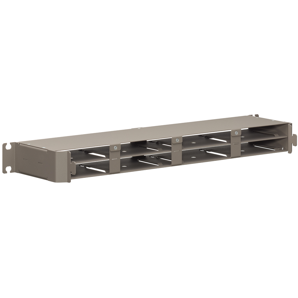 OPT-X HDX 1RU Flat Panel, empty; accepts up to (8) HDX adapter plates or MTP cassettes