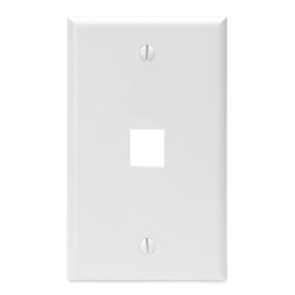 Single-Gang QuickPort Wallplate, 1-Port, White