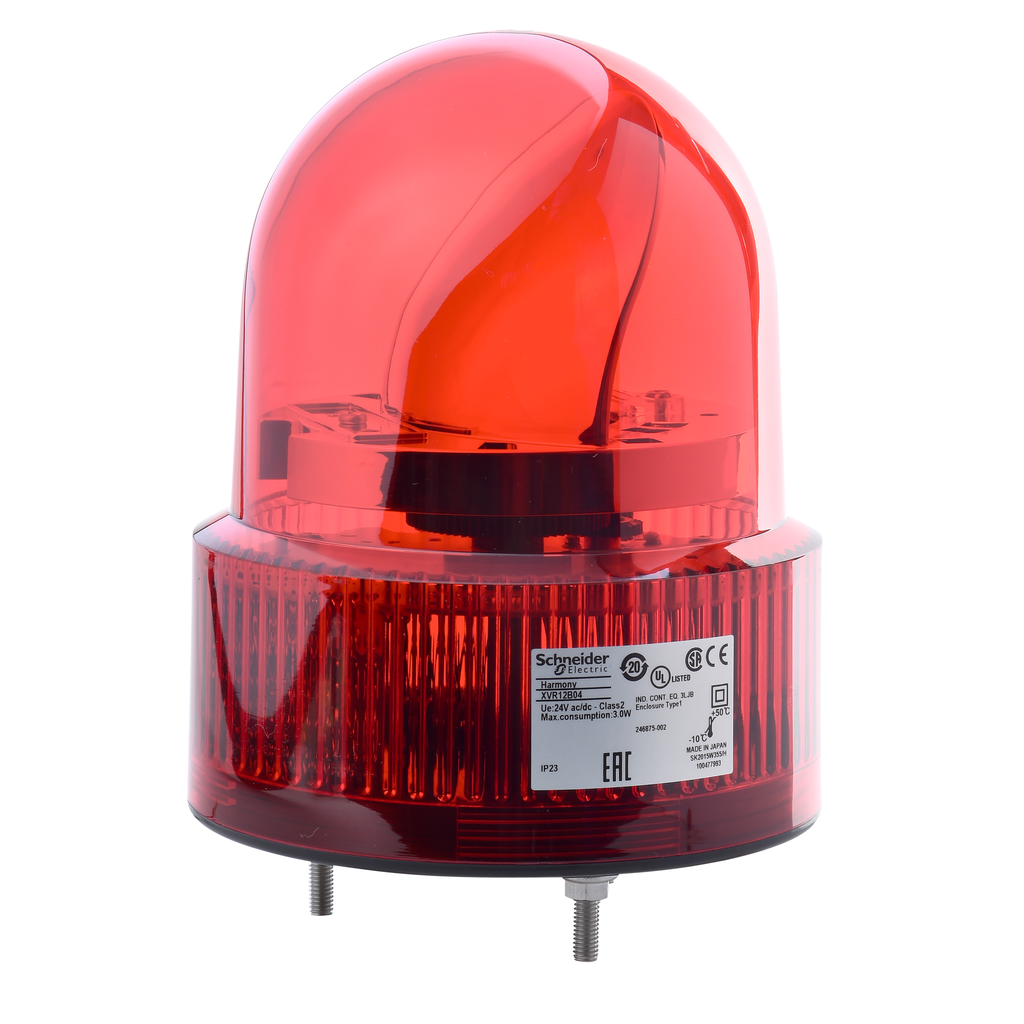 Rotating beacon, Harmony XVR, 120mm, red, with buzzer 50â€¦90dB, 24V AC DC