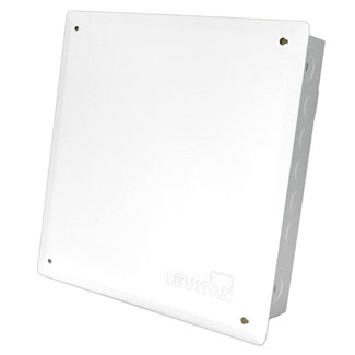 14" Structured Media Enclosure for MDU Applications, Configuration A, Enclosure and Flush Mount Cover, White