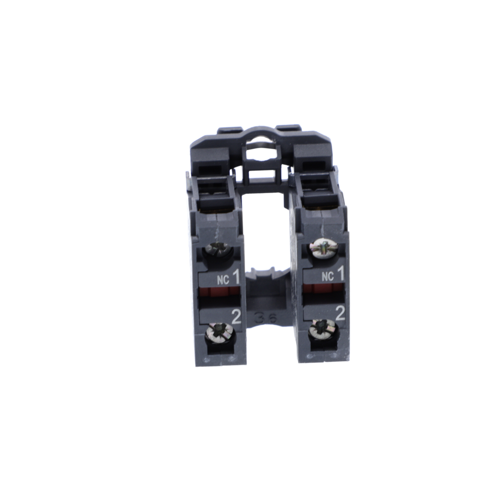 Single contact block with body fixing collar, Harmony XB5, plastic, screw clamp terminal, 2NC