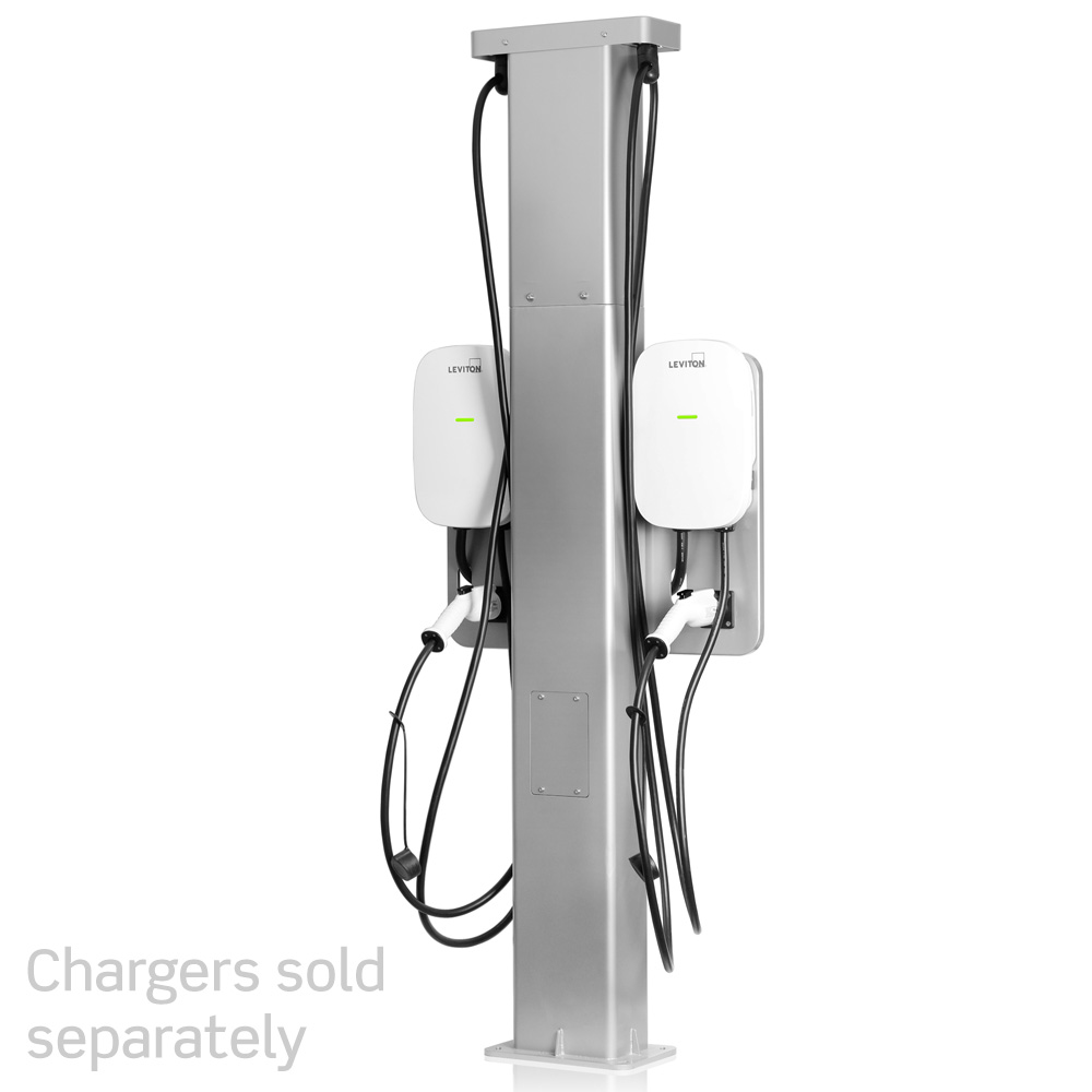 Pedestal Body for Dual Mount Charging Station Pedestal, Side/Side with Retractable Cord Management