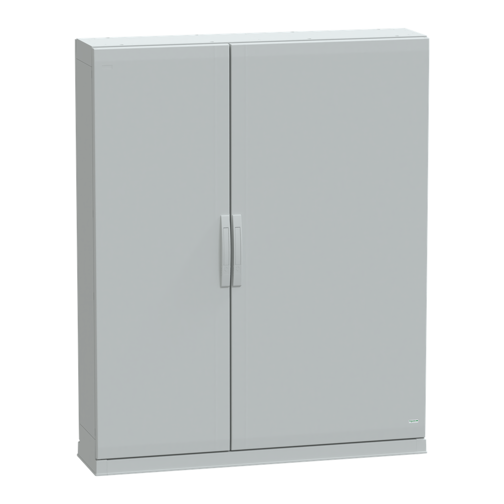 Floor standing polyester enclosure, Thalassa PLA, plain door, open bottom, 1500x1250x320mm, IP54, IK10