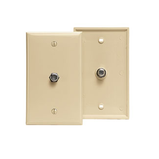 Standard Video Wall Jack with one F-Connector, Ivory