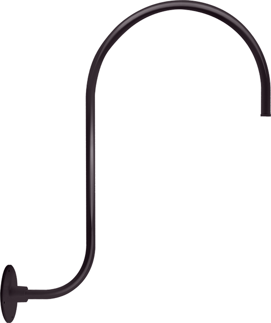 Decorative, Gooseneck, style3, upcurve, 30 Inches High 25 Inches From wall, 1/2 inch NPS, bronze