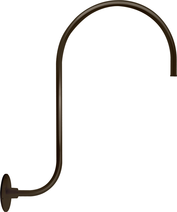 Decorative, Gooseneck, style3, upcurve, 30 Inches High 25 Inches from wall, 1/2 inch NPS, brown