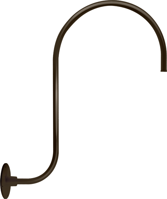 Decorative, Gooseneck, style3, upcurve, 30 Inches High 25 Inches from wall, 1/2 inch NPS, brown