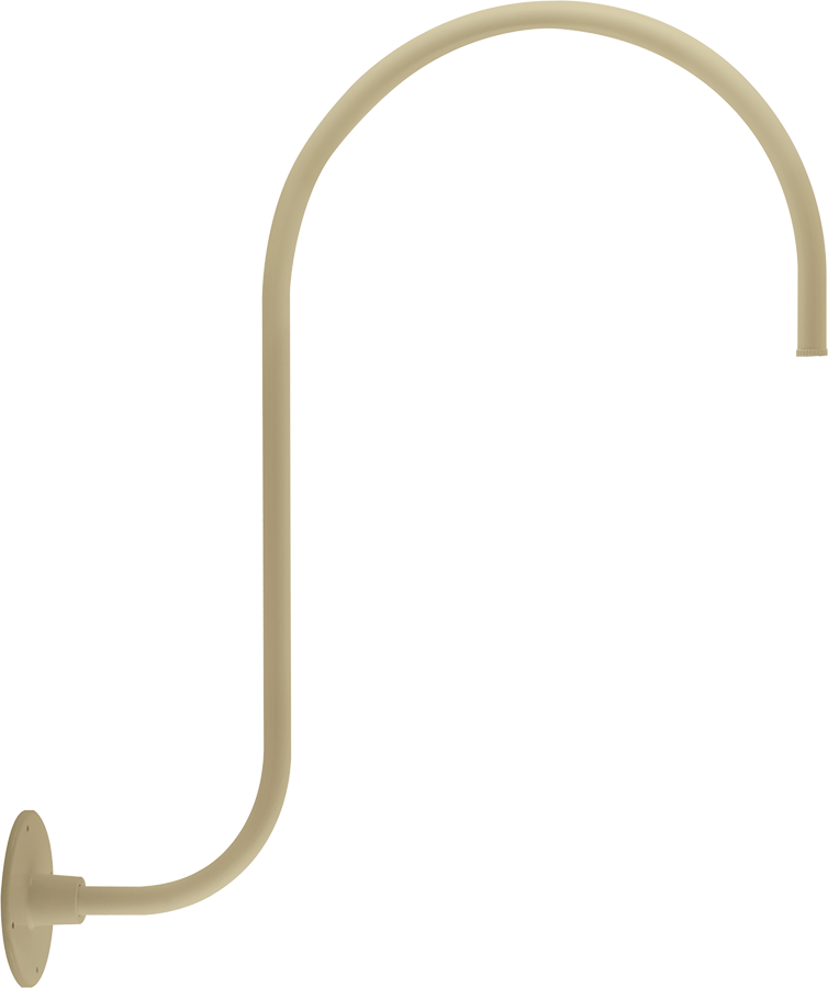 Decorative, Gooseneck, style3, Ivory upcurve, 30 Inches High 25 Inches from wall, 1/2 inch NPS