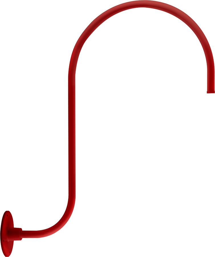 Decorative, Gooseneck, style3, upcurve, 30 Inches High 25 Inches from wall, 1/2 inch NPS, red