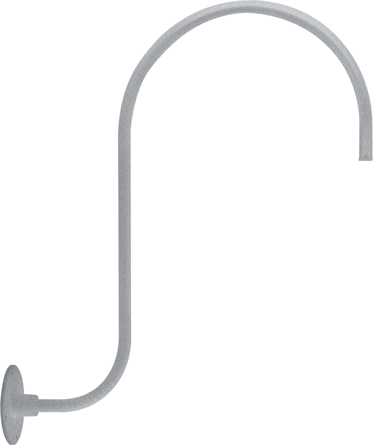 Decorative, Gooseneck, style3, upcurve, 30 Inches High 25 Inches from wall, 1/2 inch NPS, silver