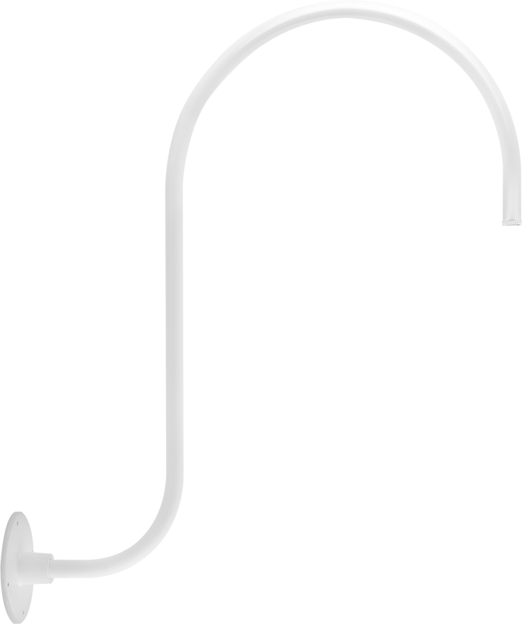 Decorative, Gooseneck, style3, upcurve, 30 Inches High 25 Inches From wall, 1/2 inch NPS, white