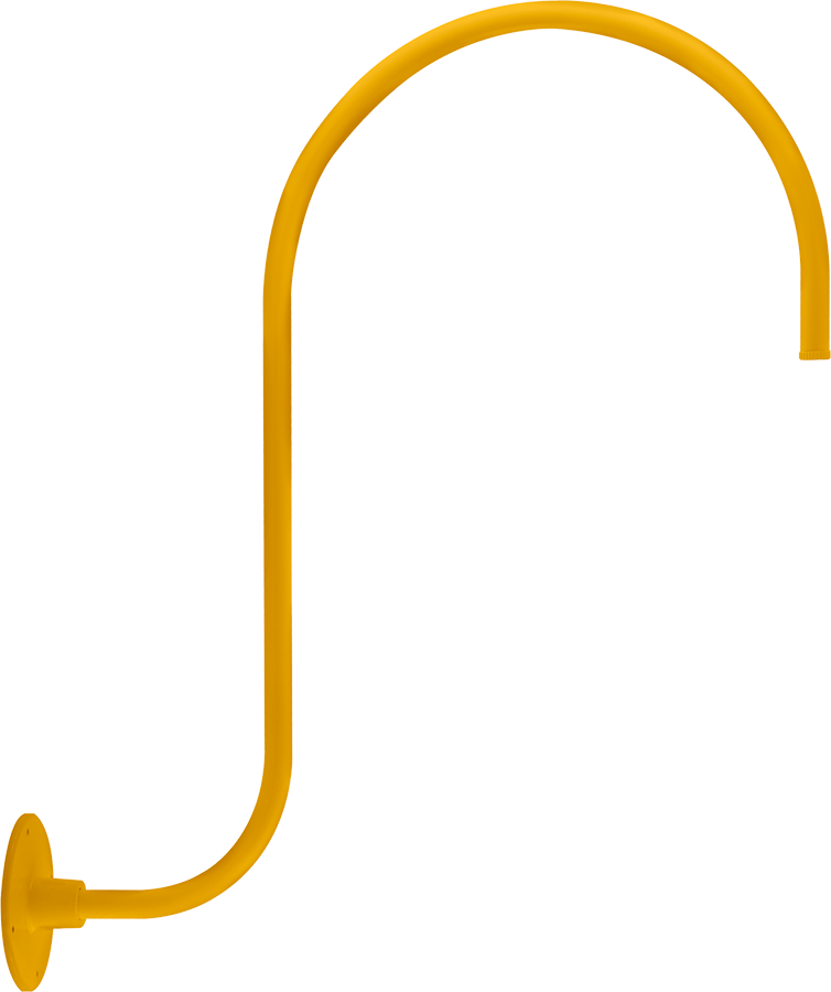 Decorative, Gooseneck, style3, upcurve, 30 Inches High 25 Inches From wall 1/2 inch NPS, yellow