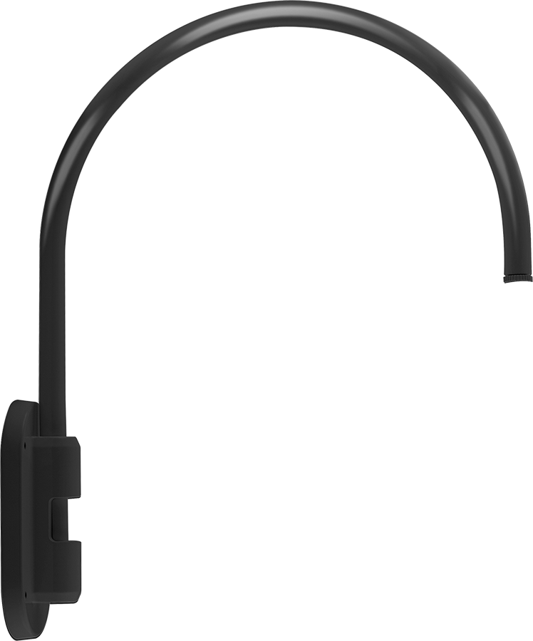 Decorative, Gooseneck Style4 wall 20 Inches High 19 Inches From wall 1/2 inch NPS, black