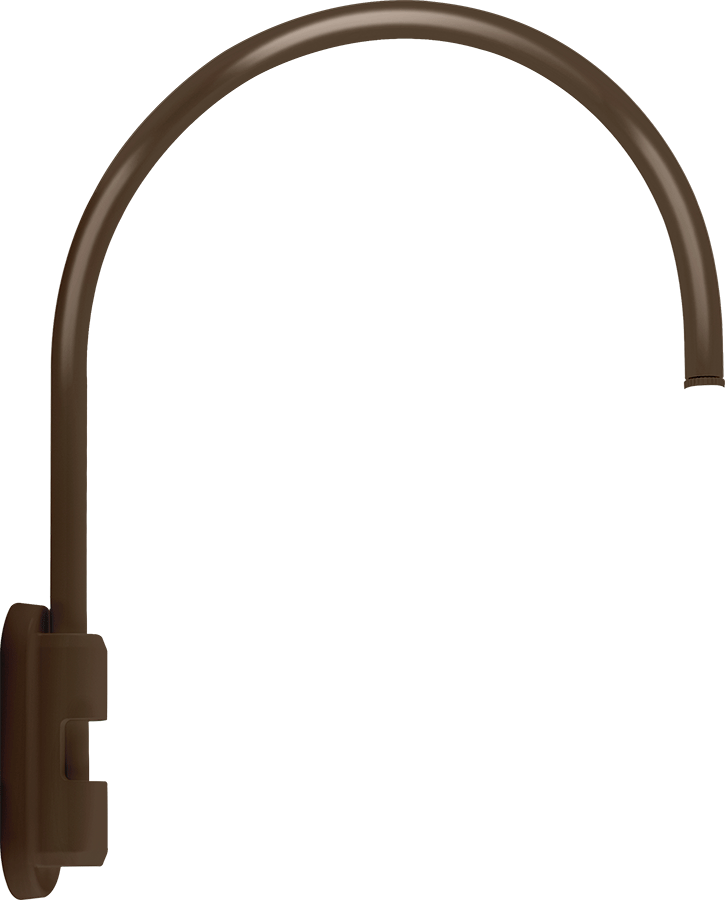 Decorative, Gooseneck Style5 Pole 20 Inches High 19 Inches From Pole 1/2 inch NPS Brown