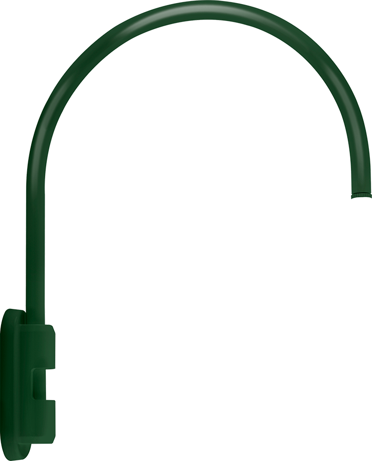 Decorative, Gooseneck Style5 Pole 20 Inches High 19 Inches From Pole 1/2 inch NPS Green