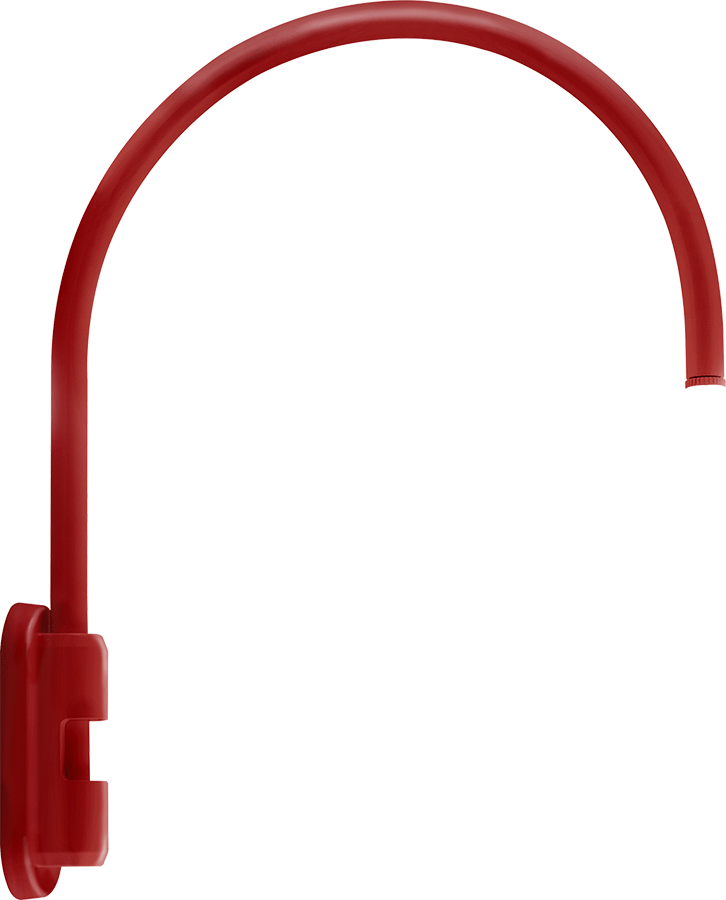 Decorative, Gooseneck Style5 Pole 20 Inches High 19 Inches From Pole 1/2 inch NPS Red