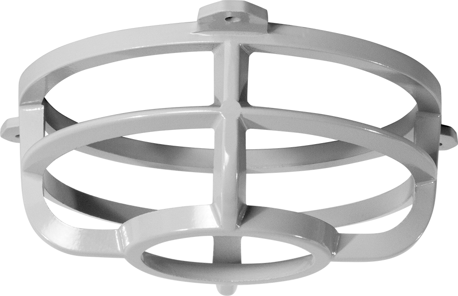 Hazardous Lighting, Die Cast Guard Hazled with Three Screws Gray