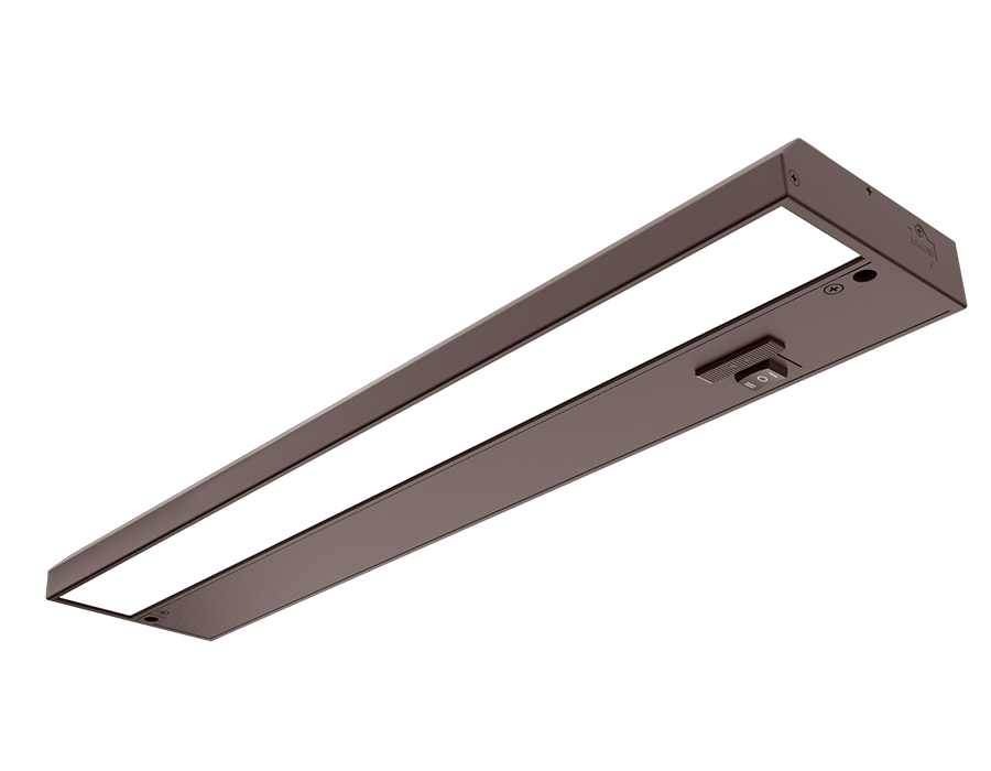 Undercabinet, 653/733/723 lumens, KNOOK, field adjustable, 16 inches, 9W, 2700/3000/3500K, 120V, Brown