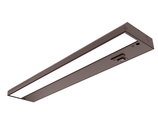 Undercabinet, 653/733/723 lumens, KNOOK, field adjustable, 16 inches, 9W, 2700/3000/3500K, 120V, Brown