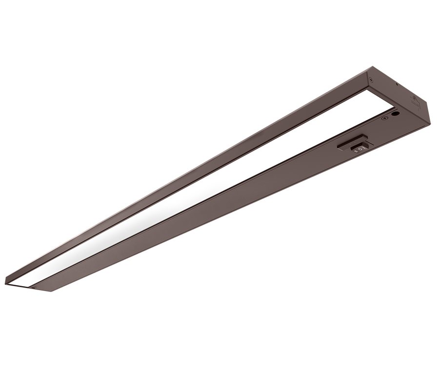Undercabinet, 1265/1409/1398 lumens, KNOOK, field adjustable, 32 inches, 16W, 2700/3000/3500K, 120-277V Brown