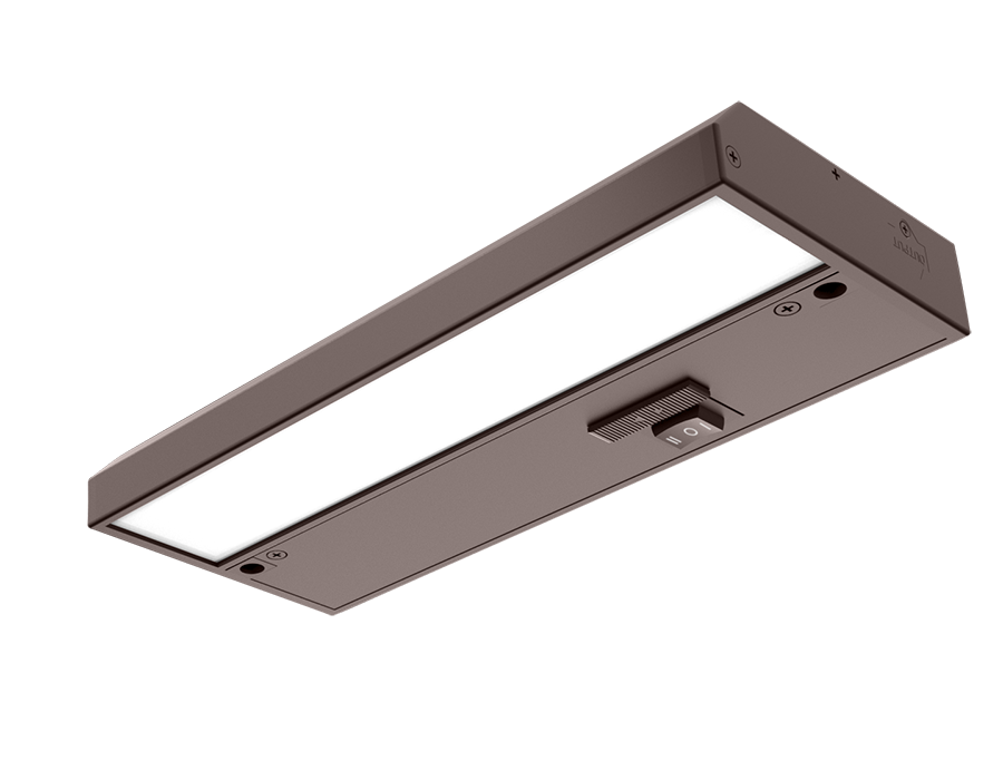 Undercabinet, 254/277/279 lumens, KNOOK, field adjustable, 8 inches, 4W, 2700/3000/3500K, 120V, brown