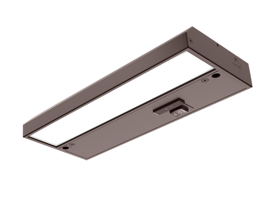 Undercabinet, 254/277/279 lumens, KNOOK, field adjustable, 8 inches, 4W, 2700/3000/3500K, 120V, brown