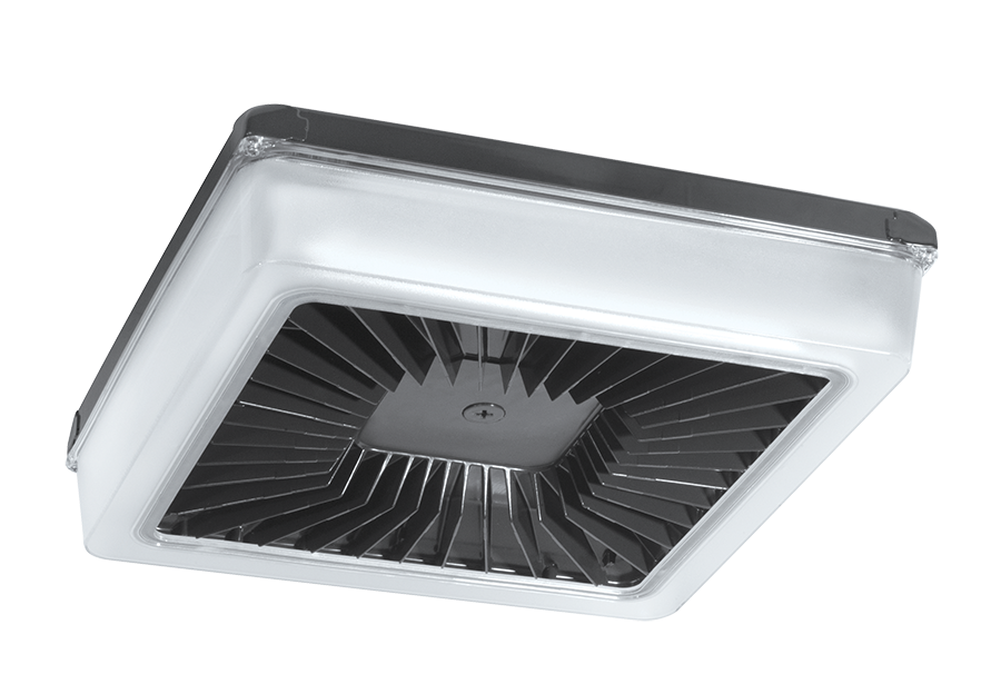 Garage Lights, 9049 Lumens, PORTO XL, 18 inches, 70W, 4000K LED, 480V, with polycarbonate lens, bronze