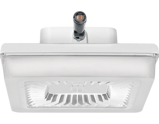 Garage Lights, 9161 Lumens, PORTO XL, 18 inches, 70W, 5000K LED, 120V, swivel photocell polycarbonate lens, white