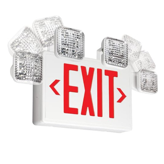 Exit Sign Square LED 3.6 Volts Battery Unit Thermoplastic combination unit Lamp Standard 6V-5.4W 12W LED