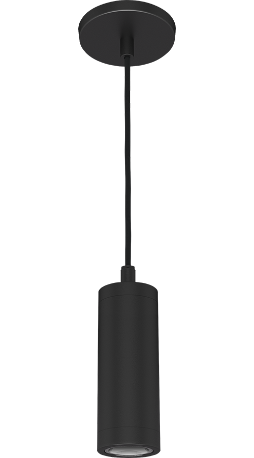Cylinders, 772 lumens, CDLED, 10W, 2 Inches, with pendant cord 48 Inches, 90CRI, 4000K, matte black