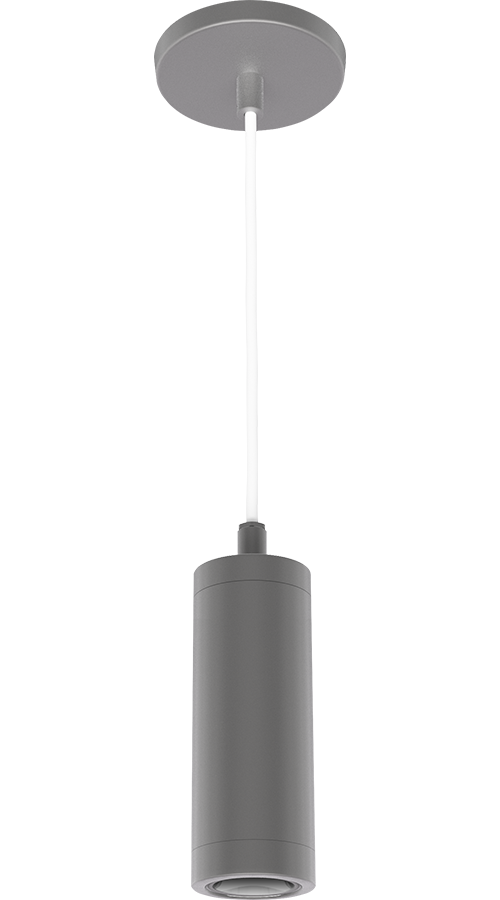 Cylinders, 754.9 lumens, CDLED, 10W, 2 Inches, with pendant cord 48 Inches, 90CRI, 4000K, matte silver