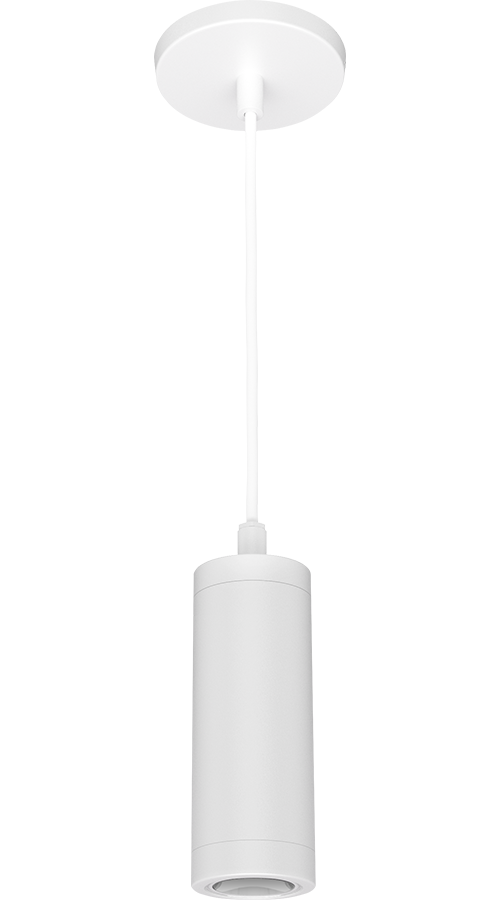 Cylinders, 740 lumens, CDLED, 10W, 2 Inches, with pendant cord 48 Inches, 90CRI, 3500K, matte white