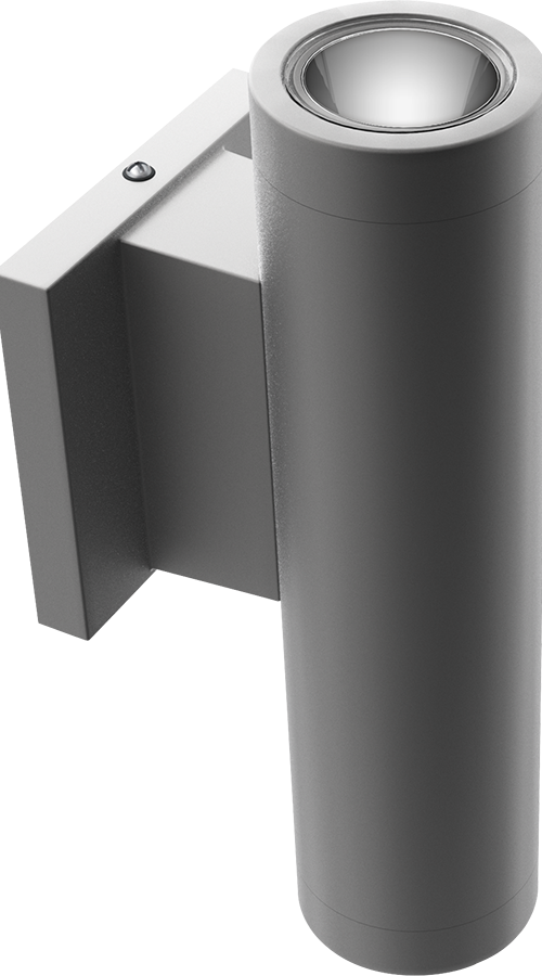 Cylinders, 754.9 lumens, CDLED, 10W, 2 Inches, wall Indirect (uplight) only, 90CRI, 4000K, matte silver