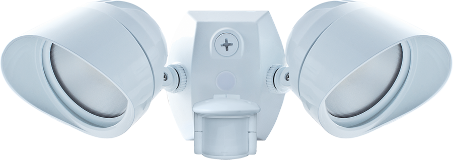 Outdoor sensors, 2528 lumens, Smartbullet 2 X 12W neutral LED, 120V with Sms500 Cu4 Hood white