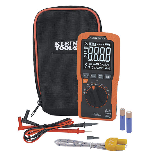 Slim Digital Multimeter, TRMS Auto-Ranging, 600V, Temp