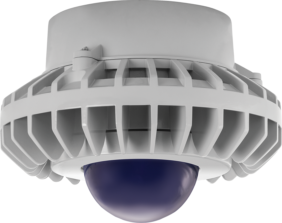 Hazardous Lighting, HAZPLED, 80W, blue frosted globe, gray