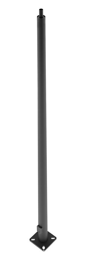 Poles, PTR6, Taped round pole, 6 inch, 7 gauge, 20 feet, welded tenon