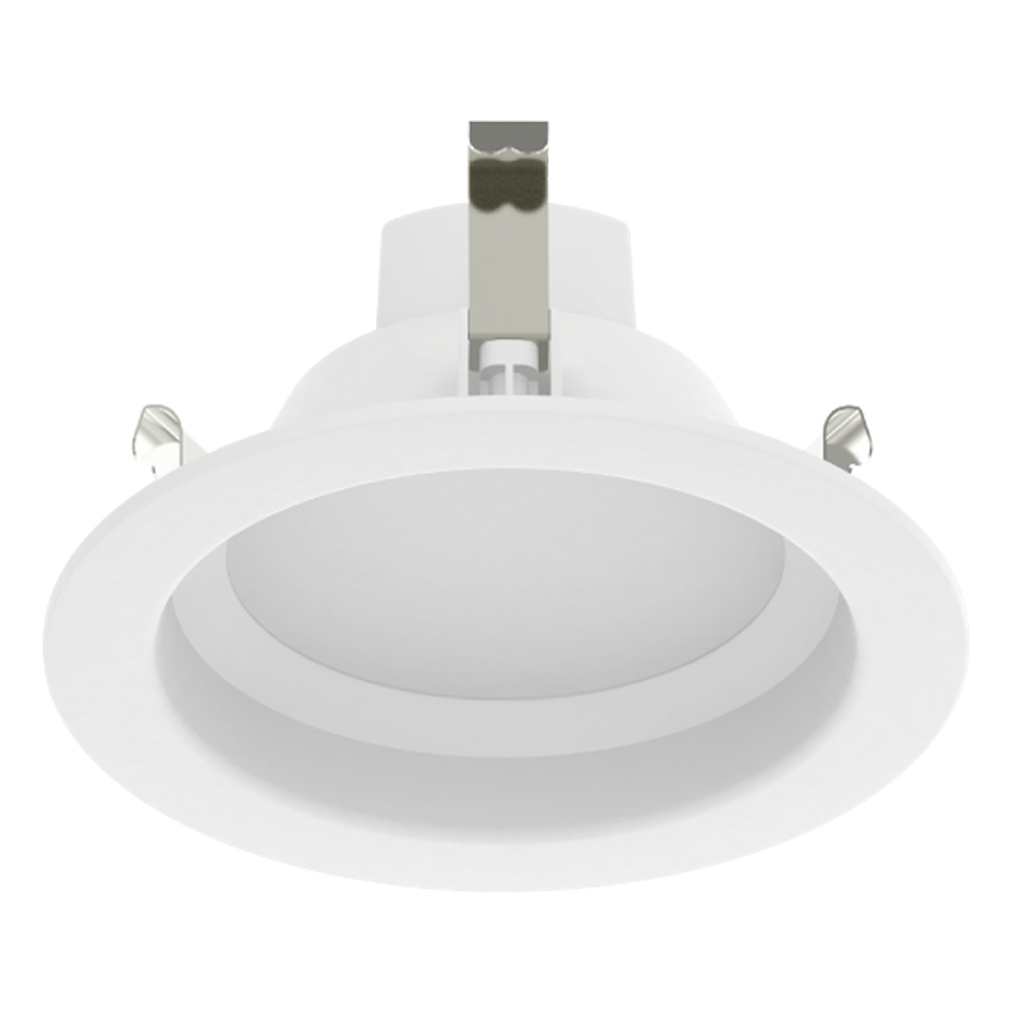 Retrofit Downlights, 550 Lumens, Eco Recessed, 4 Inches, round, base E26, Smooth, White, 6W, Plastic, 120V, 3000K, 80CRI, Triac