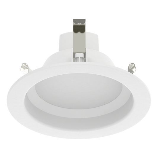 Retrofit Downlights, 550 Lumens, Eco Recessed, 4 Inches, round, base E26, Smooth, White, 6W, Plastic, 120V, 3000K, 80CRI, Triac