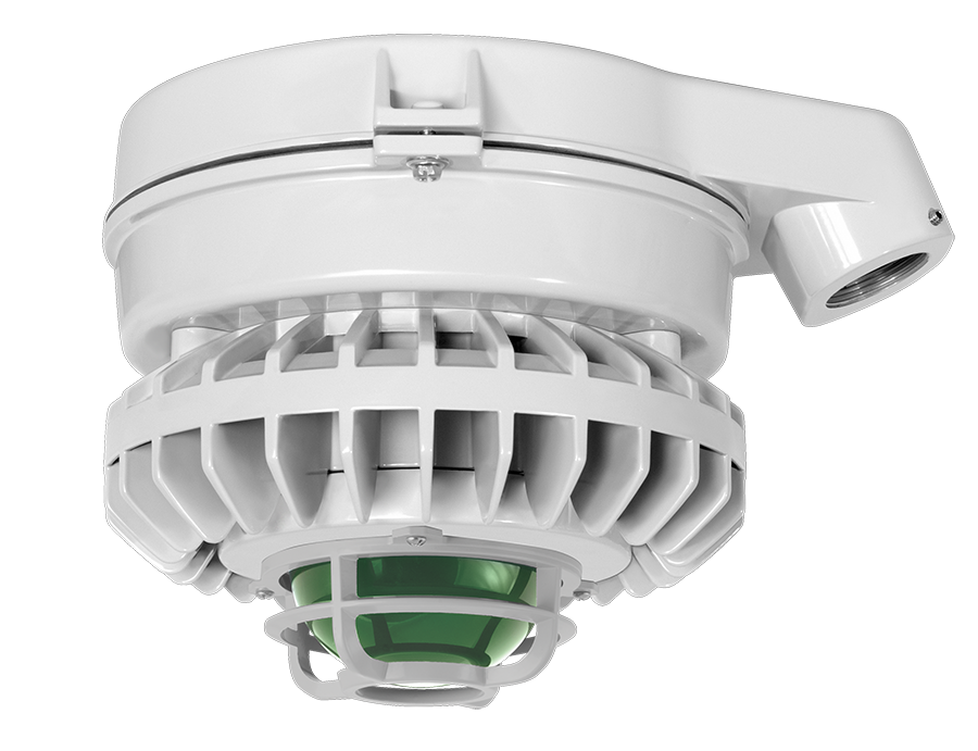 Hazardous Lighting, HAZSLED, 26W, green frosted globe, die cast guard, gray