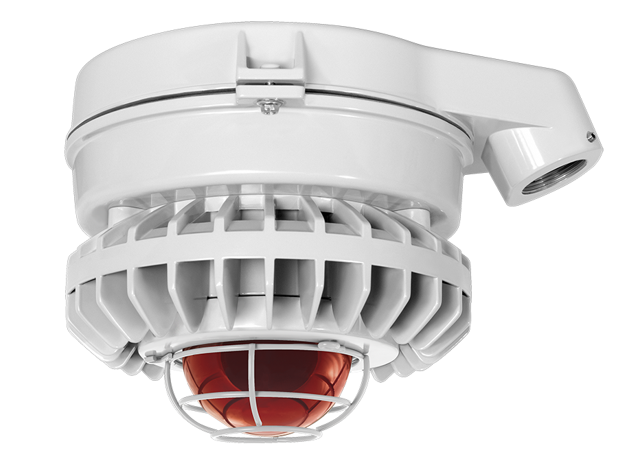 Hazardous Lighting, HAZSLED, 80W, red frosted globe, wire gurad, gray