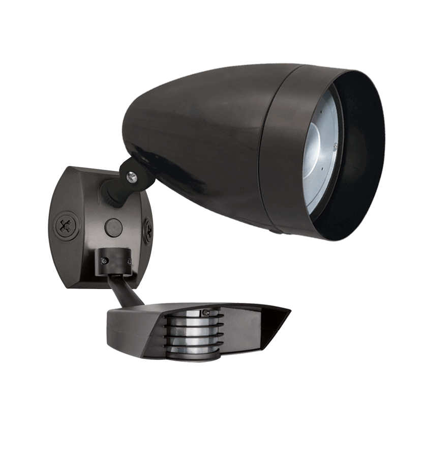 Outdoor sensors, 1490 Lumens, STEALTH 110, sensor, with HBLED 13W, 5000K, LED, bronze