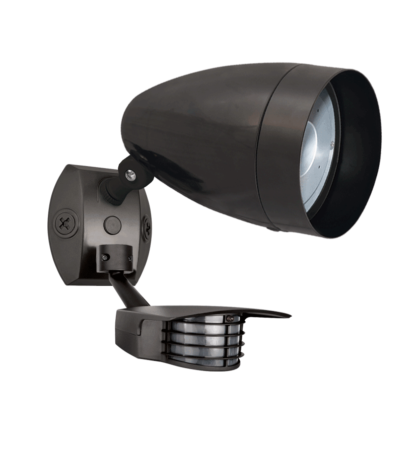 Outdoor sensors, 1490 Lumens, STEALTH 200, sensor, with HBLED 13W, 5000K, LED, bronze