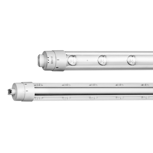 Linear Tubes, 6200 lumens, T8, 46W, 117 Inches, plastic 2 sided, 80CRI 6500K, double ended wiring method, ballast bypass