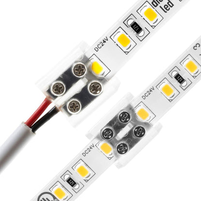 Tape Light Terminal Block Connector, Screw Down, 8mm, Tape-To-Wire