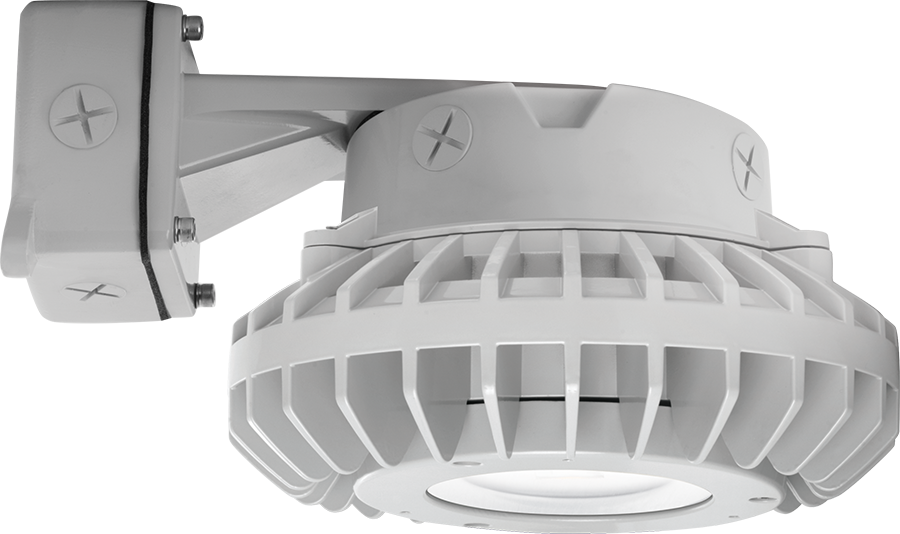 Hazardous Lighting, 8810 lumens, HAZBLED, 80W, 5000K, clear flat lens, wall bracket, gray