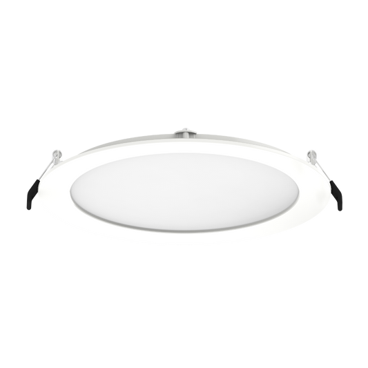 Recessed Downlights, 1800 Lumens, Wafer edge-lit, 8W, 8 inches, round, 90CRI, adjustable 2700/3500/4000/5000K, 120V, white, smooth