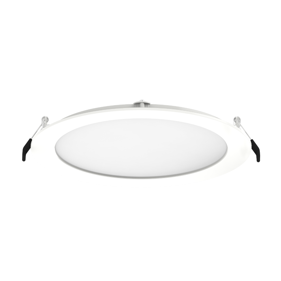 Recessed Downlights, 1800 Lumens, Wafer edge-lit, 8W, 8 inches, round, 90CRI, adjustable 2700/3500/4000/5000K, 277V, white, smooth